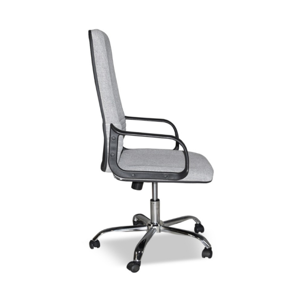 Poltrona da ufficio CR106H in tessuto grigio e base cromata - immagine 6