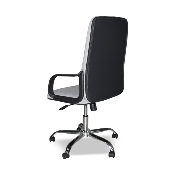 Poltrona da ufficio CR106H in tessuto grigio e base cromata - immagine 7