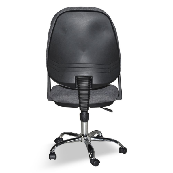 Poltrona da ufficio CR415 tessuto grigio con base cromata - immagine 5