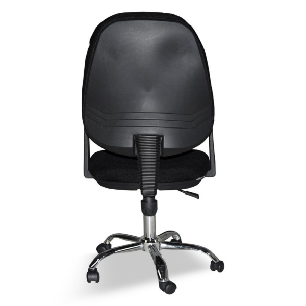 Poltrona da ufficio CR415 tessuto nero con base cromata - immagine 5