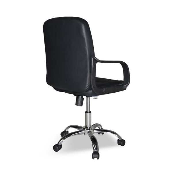 Poltrona da ufficio PC116P in ecopelle nero e base cromata - immagine 5