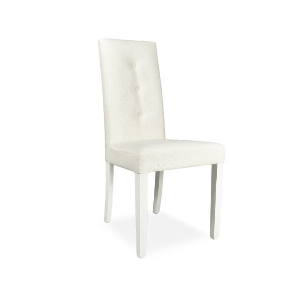 Set di 2 Sedie Montecarlo 3 bottoni tessuto bianco
