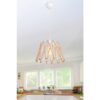 Lampada da soffitto Evren ASZ1029 in metallo bianco e paralume in corda iuta