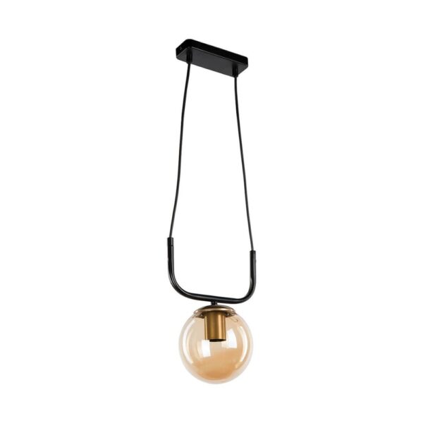 Lampada da soffitto Terena ASZ1422 in metallo nero con 1 portalampada