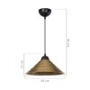 Lampada da soffitto Sava ASZ1619 con paralume in metallo bronzo