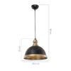 Lampada da soffitto Astek ASZ1637 con paralume in metallo nero