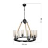 Lampada da soffitto Lotus ASZ0686 con 6 portalampade