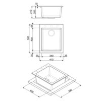 Lavello monovasca Smeg VZ40AV2 fragranite avena 40 cm