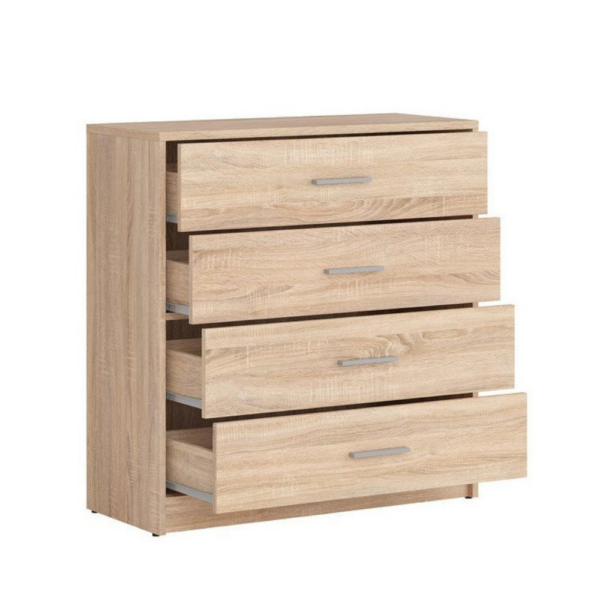 Cassettiera Nepo 4 cassetti colore rovere - immagine 4