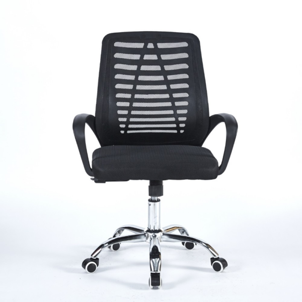 Poltrona ufficio New Bisk 48x51x88 cm. con mesh nero e base cromata - immagine 2