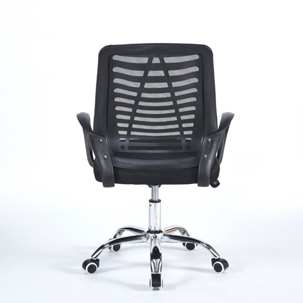 Poltrona ufficio New Bisk 48x51x88 cm. con mesh nero e base cromata - immagine 3