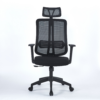 Poltrona ufficio Satia in tessuto e mesh nero con base nera - immagine 2