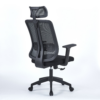 Poltrona ufficio Satia in tessuto e mesh nero con base nera - immagine 3