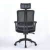 Poltrona ufficio Satia in tessuto e mesh nero con base nera - immagine 4