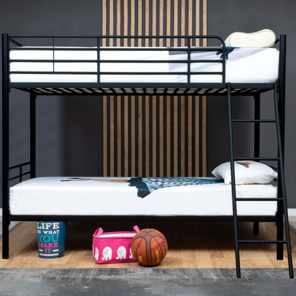 Letto a castello Monza in metallo nero - immagine 2