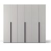 Armadio Coco 6 ante battenti colore bianco Portland e maniglie nere opache