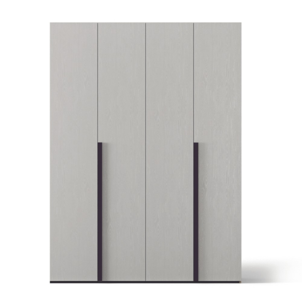 Armadio Coco 4 ante colore bianco Portland e maniglie nero opaco - immagine 2