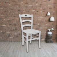 Set di 2 Sedie Decoro colore bianco ghiaccio seduta massello