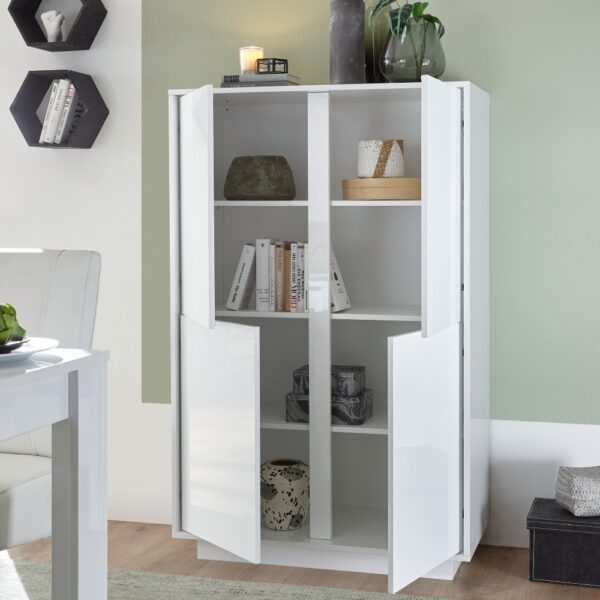 Contenitore 4 ante Ice colore bianco lucido
