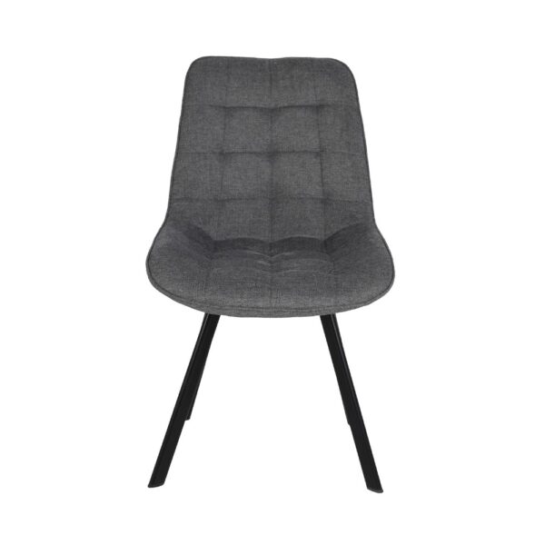 Set di 4 Sedie Soft imbottita colore grigio con gambe in metallo nero