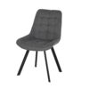 Set di 4 Sedie Soft imbottita colore grigio con gambe in metallo nero