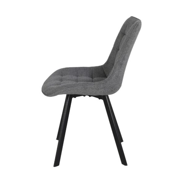 Set di 4 Sedie Soft imbottita colore grigio con gambe in metallo nero