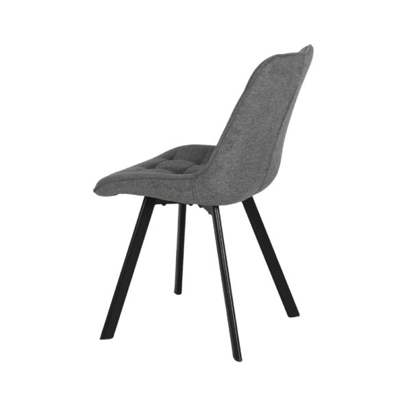 Set di 4 Sedie Soft imbottita colore grigio con gambe in metallo nero