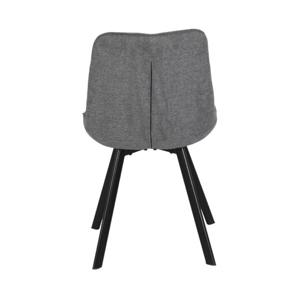 Set di 4 Sedie Soft imbottita colore grigio con gambe in metallo nero