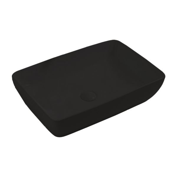 Lavabo da appoggio 9440B in ceramica 59x40x14.5 cm nero opaco - immagine 2