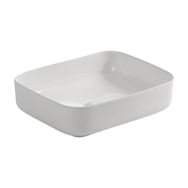 Lavabo da appoggio BOWL9391B in ceramica 50x39x13 cm. bianco - immagine 2
