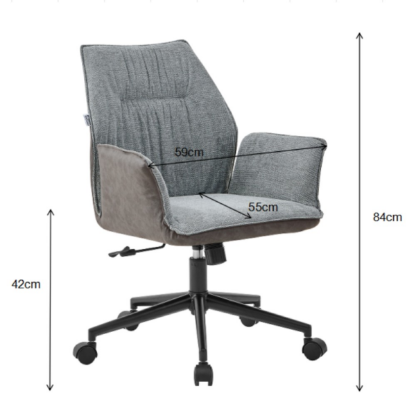 Set di 2 Poltrone girevole Citra con rotelle in retro elephant e seduta grigia - immagine 3