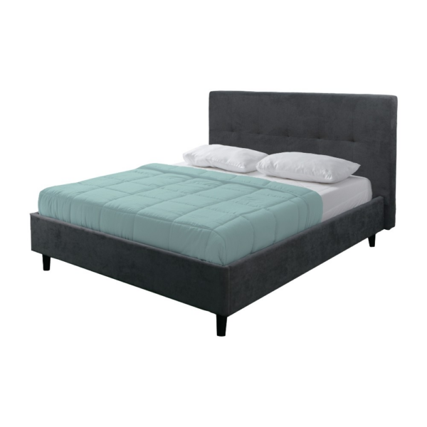 Letto matrimoniale Snello con rete fissa in tessuto Ash grigio - immagine 2