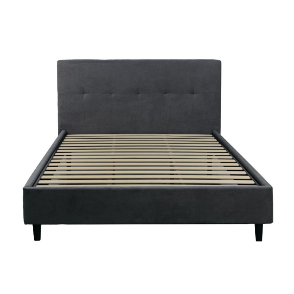 Letto matrimoniale Snello con rete fissa in tessuto Ash grigio - immagine 3