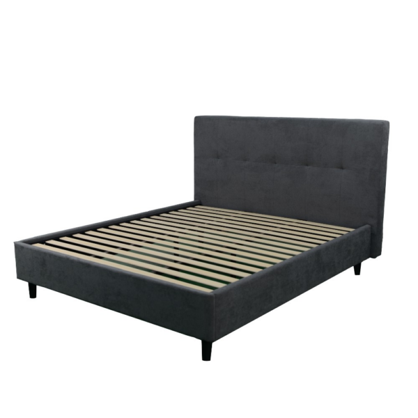 Letto matrimoniale Snello con rete fissa in tessuto Ash grigio - immagine 4