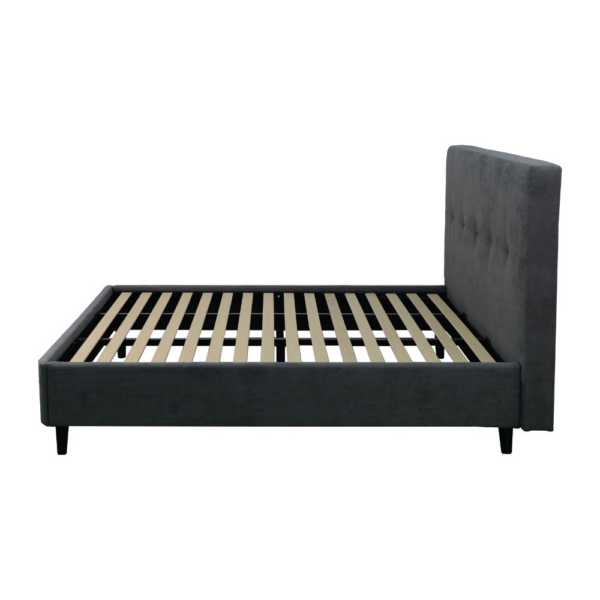 Letto matrimoniale Snello con rete fissa in tessuto Ash grigio - immagine 5