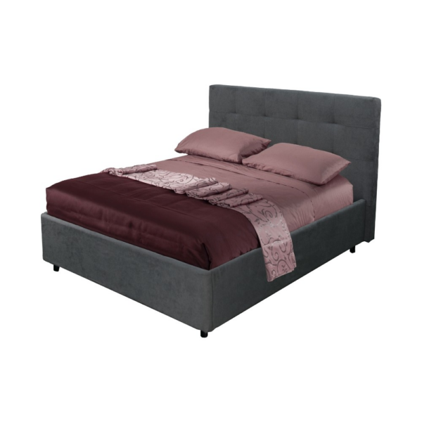 Letto una piazza e mezza Ascoli contenitore in tessuto Ash grigio - immagine 2
