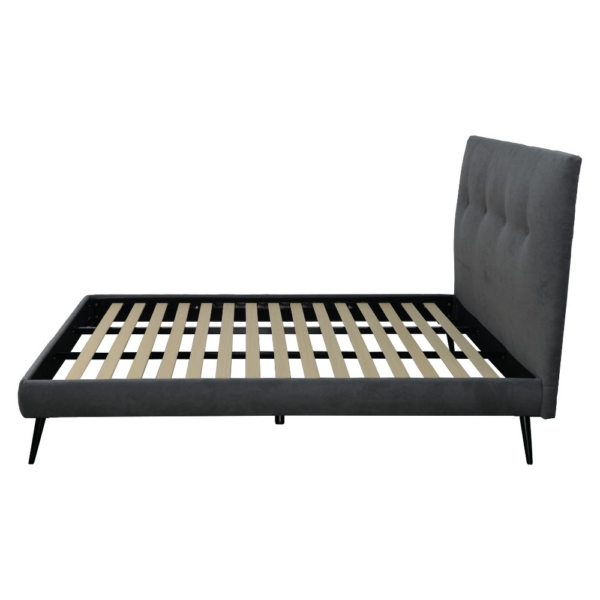 Letto matrimoniale Stiletto con rete fissa in tessuto Ash grigio - immagine 5