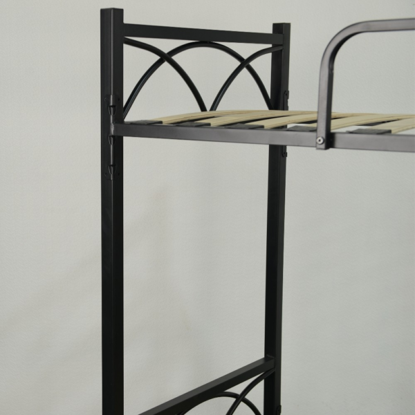 Letto a castello Wind con struttura in metallo nero - immagine 4