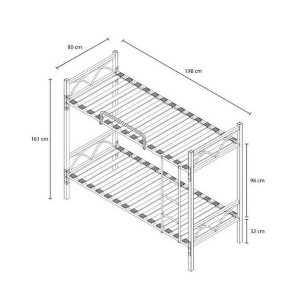 Letto a castello Wind con struttura in metallo bianco - immagine 6