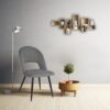 Set di 2 Sedie Lunetta imbottita in tessuto grigio con gambe nere