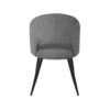 Set di 2 Sedie Lunetta imbottita in tessuto grigio con gambe nere