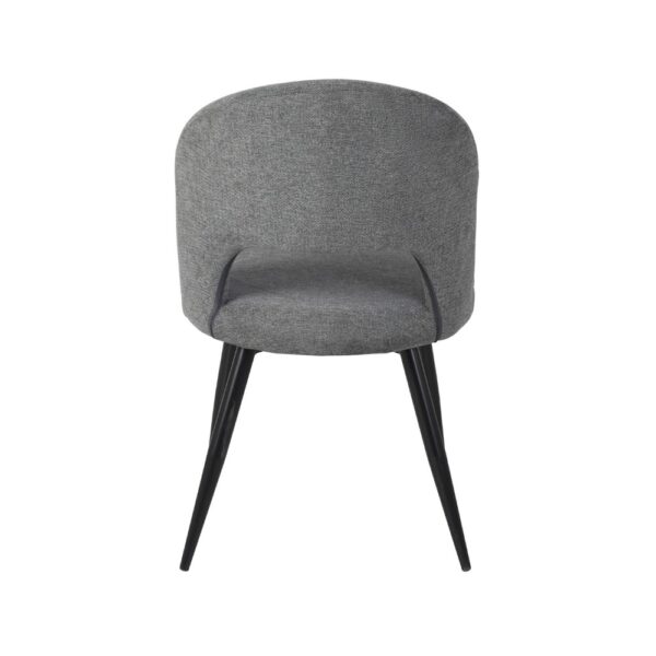 Set di 2 Sedie Lunetta imbottita in tessuto grigio con gambe nere