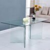 Tavolo Nespolo in vetro temperato 10 mm con gambe triangolari 180x90x78 H cm.