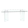 Tavolo Nespolo in vetro temperato 10 mm con gambe triangolari 180x90x78 H cm.