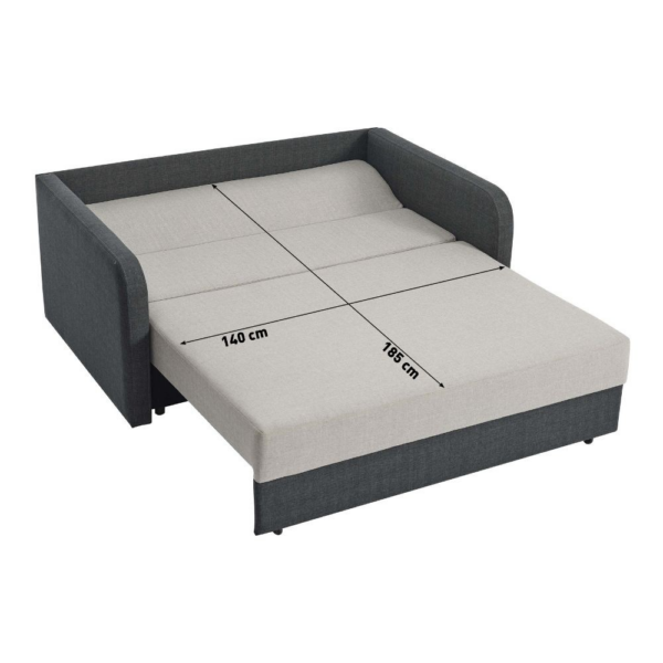 Divano letto Devin in Twist 20 grigio 161x107x88 H cm. - immagine 8
