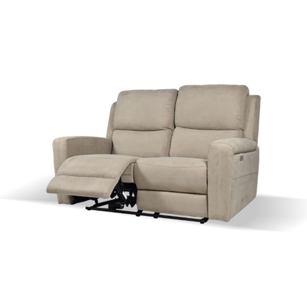 Divano recliner elettrici Claus 2 posti in tessuto colore tortora - immagine 4