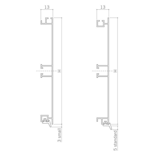 Zoccolo in alluminio finitura lucida H 15 cm 4 m