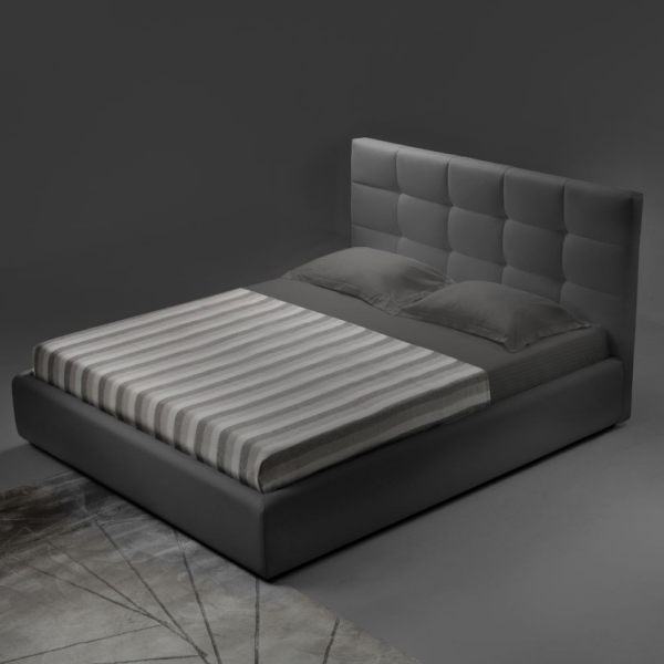 Letto matrimoniale con contenitore Napoli grigio - immagine 2
