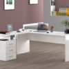 Scrivania ad angolo New Selina - 180x75x60 - Bianco Lucido - immagine 2