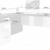 Scrivania ad angolo New Selina - 180x75x60 - Bianco Lucido - immagine 4